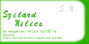 szilard milics business card